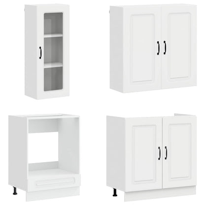 vidaXL Kitchen Unit KALMAR 8 pcs High Gloss White Engineered Wood