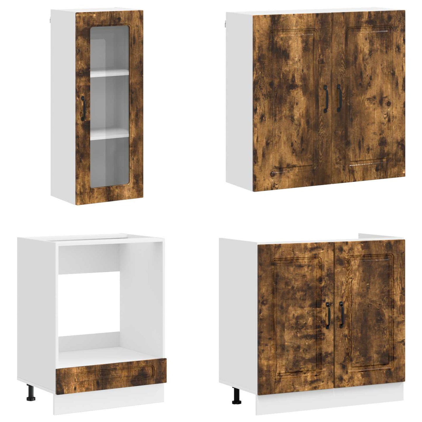 vidaXL Kitchen Unit KALMAR 8 pcs Smoked Oak Engineered Wood