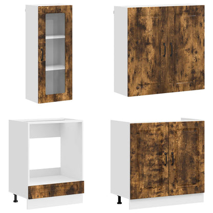 vidaXL Kitchen Unit KALMAR 8 pcs Smoked Oak Engineered Wood