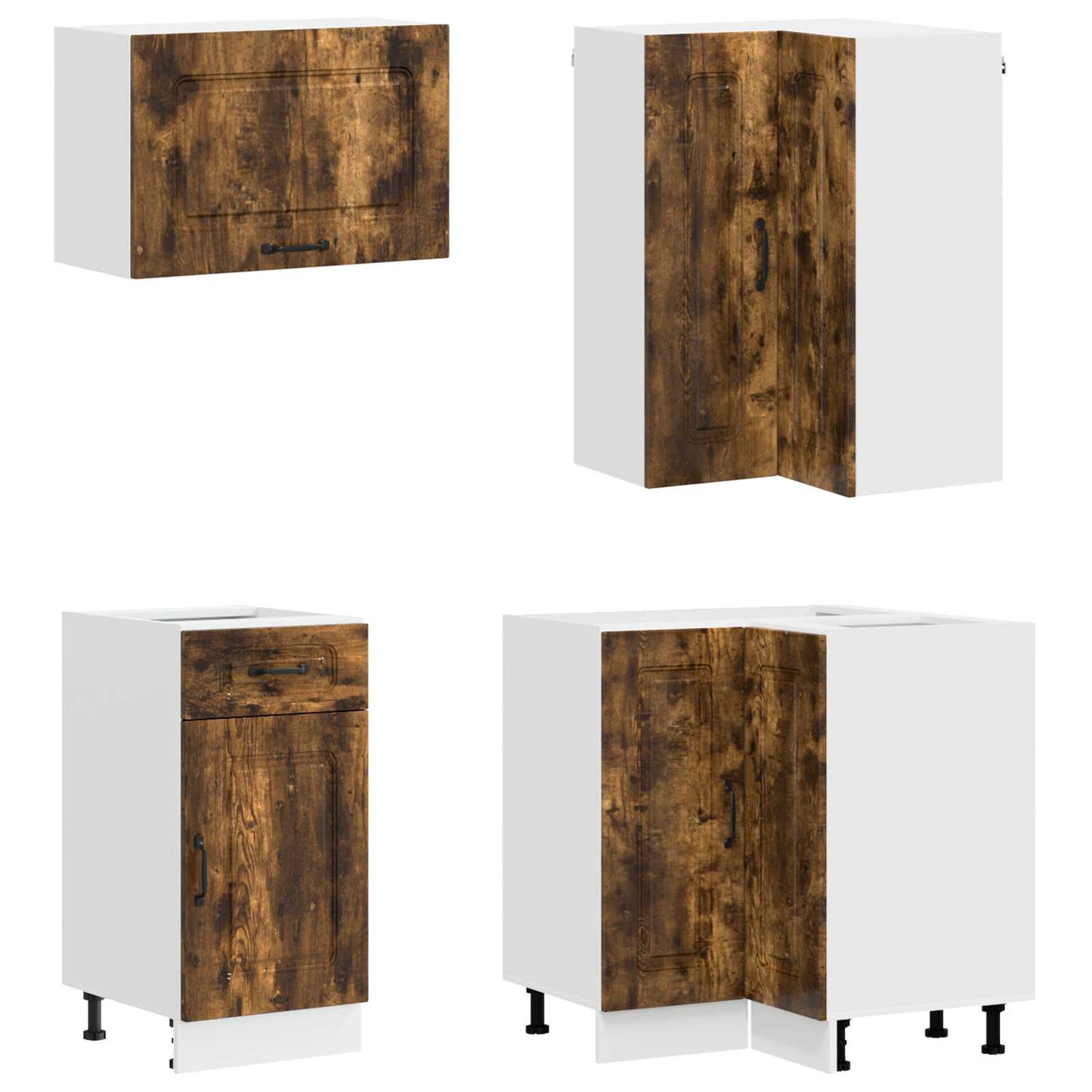 vidaXL Kitchen Unit KALMAR 8 pcs Smoked Oak Engineered Wood