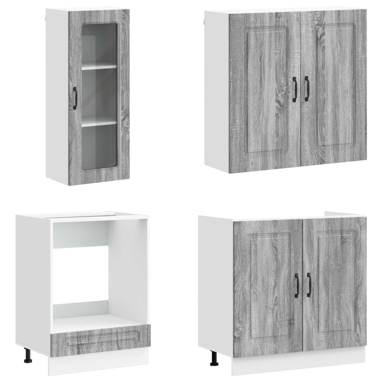 vidaXL Kitchen Unit KALMAR 8 pcs Grey Sonoma Engineered Wood