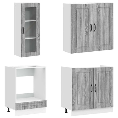 vidaXL Kitchen Unit KALMAR 8 pcs Grey Sonoma Engineered Wood