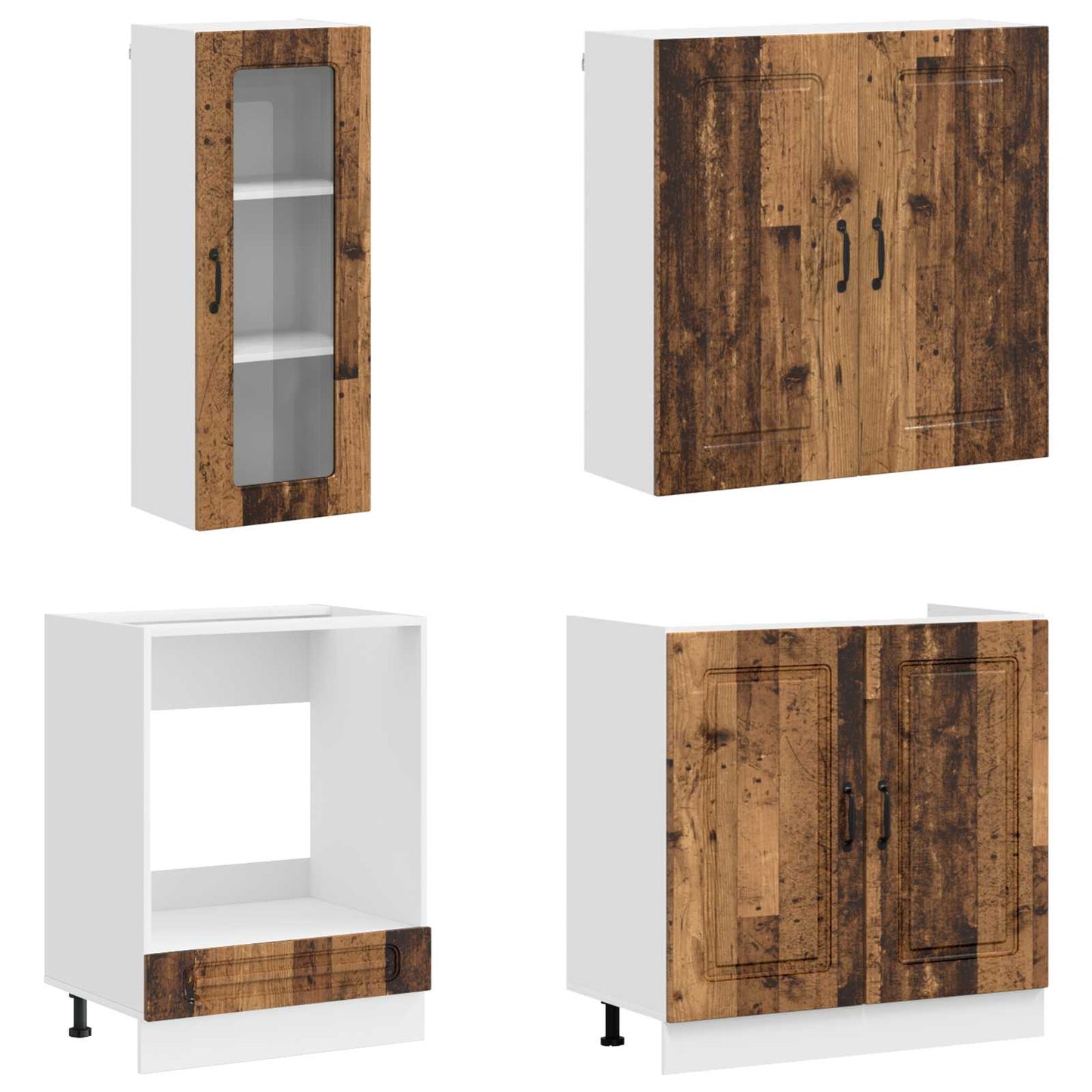 vidaXL Kitchen Unit KALMAR 8 pcs Old Wood Engineered Wood