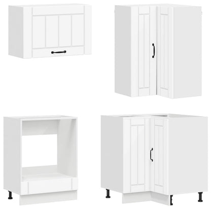 vidaXL Kitchen Unit LUCCA 8 pcs White Engineered Wood