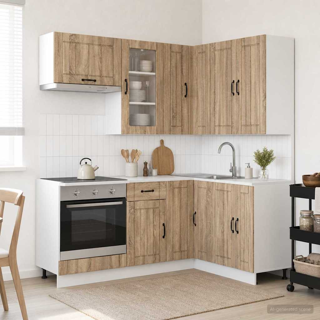 vidaXL Kitchen Unit LUCCA 8 pcs Sonoma Oak Engineered Wood