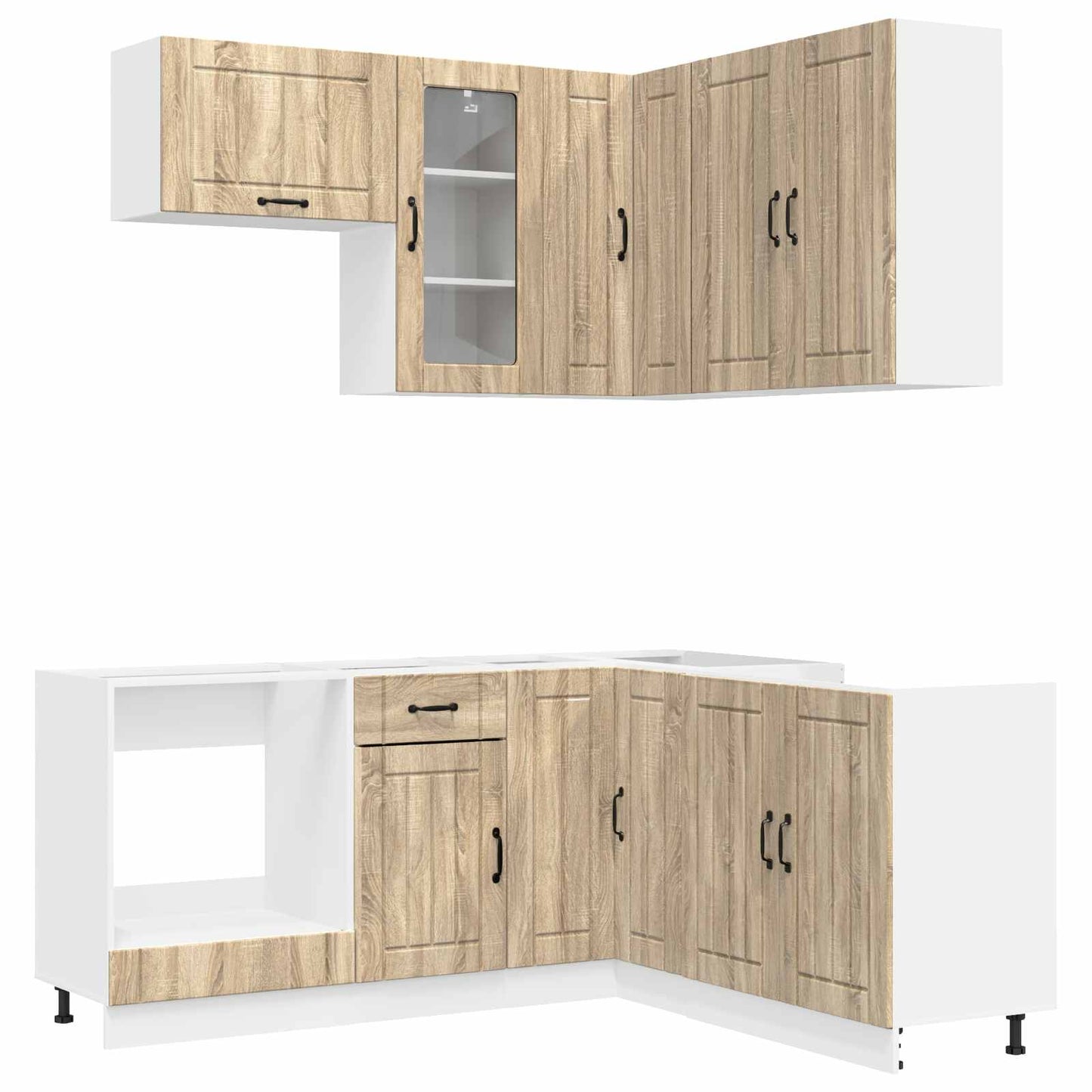 vidaXL Kitchen Unit LUCCA 8 pcs Sonoma Oak Engineered Wood
