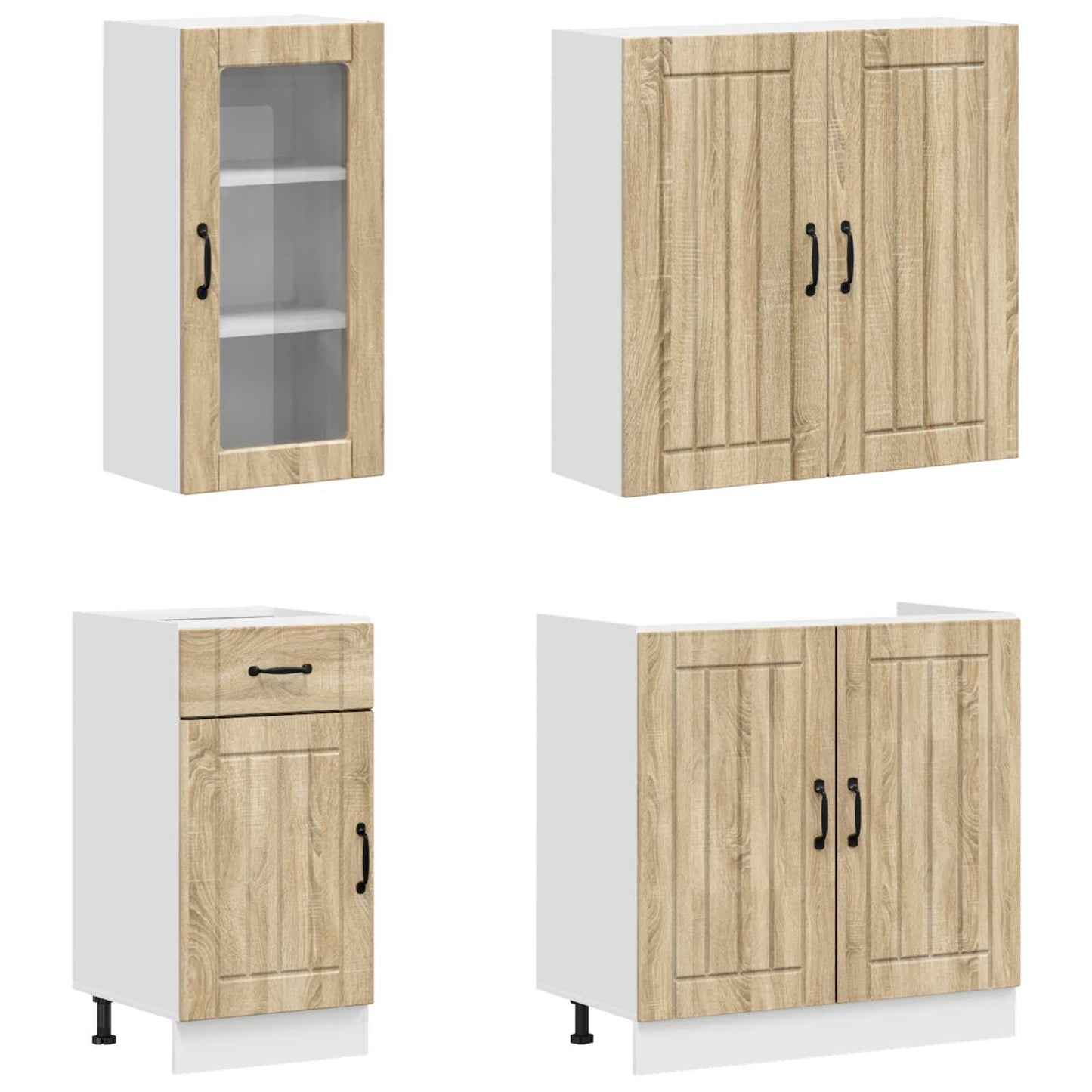 vidaXL Kitchen Unit LUCCA 8 pcs Sonoma Oak Engineered Wood