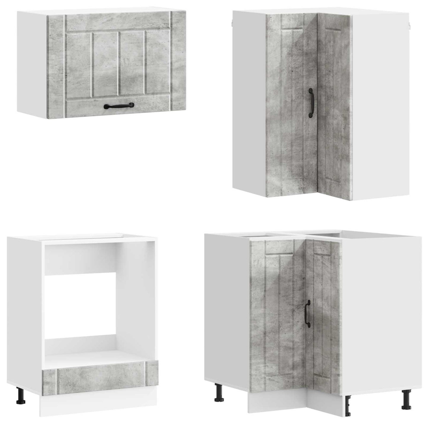 vidaXL Kitchen Unit LUCCA 8 pcs Concrete Grey Engineered Wood