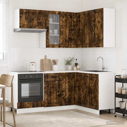 vidaXL Kitchen Unit LUCCA 8 pcs Smoked Oak Engineered Wood