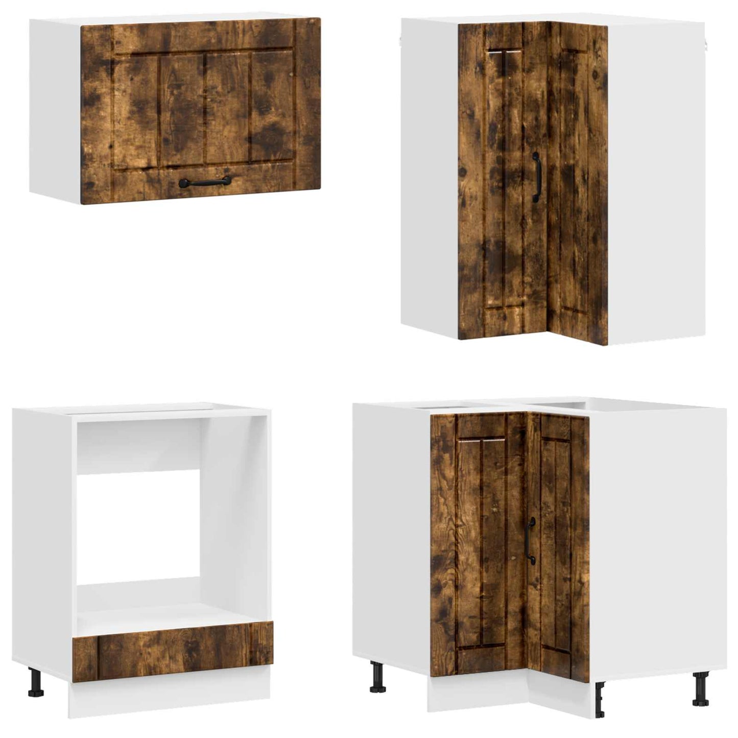 vidaXL Kitchen Unit LUCCA 8 pcs Smoked Oak Engineered Wood