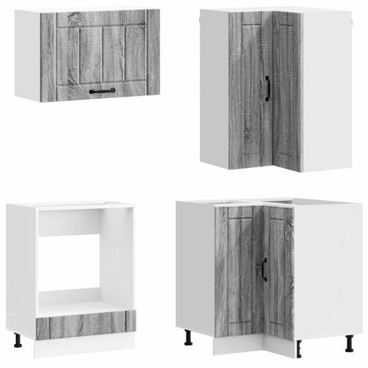 vidaXL Kitchen Unit LUCCA 8 pcs Grey Sonoma Engineered Wood