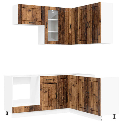 vidaXL Kitchen Unit LUCCA 8 pcs Old Wood Engineered Wood