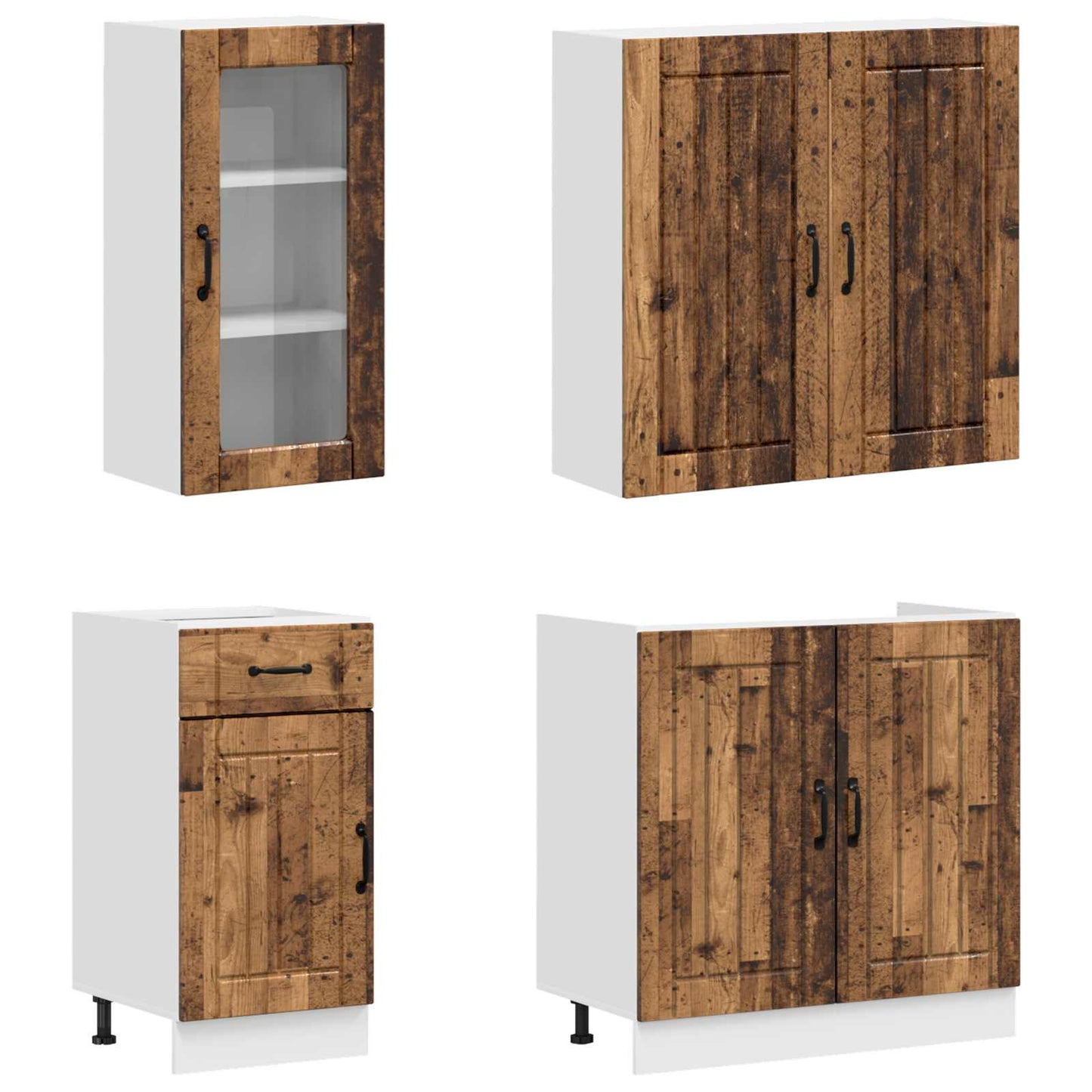 vidaXL Kitchen Unit LUCCA 8 pcs Old Wood Engineered Wood