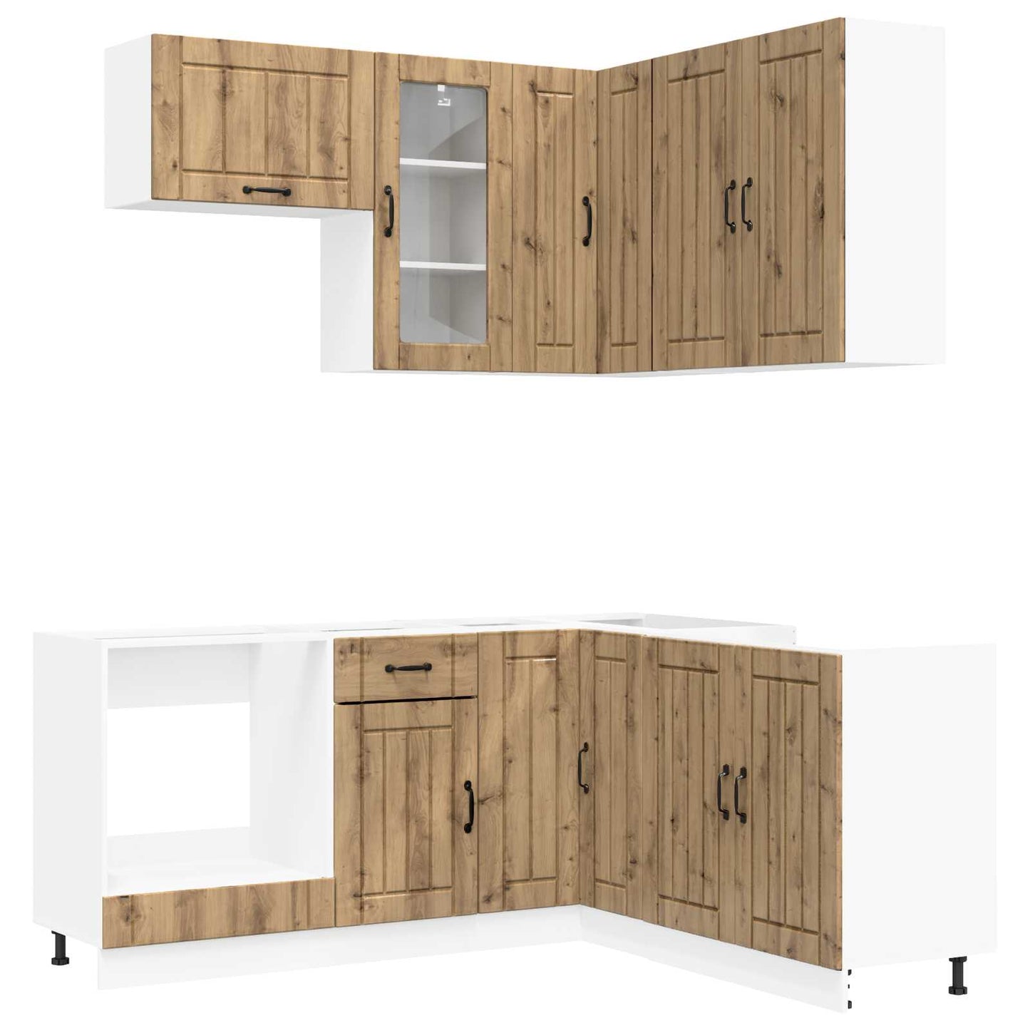 vidaXL Kitchen Unit LUCCA 8 pcs Artisan Oak Engineered Wood
