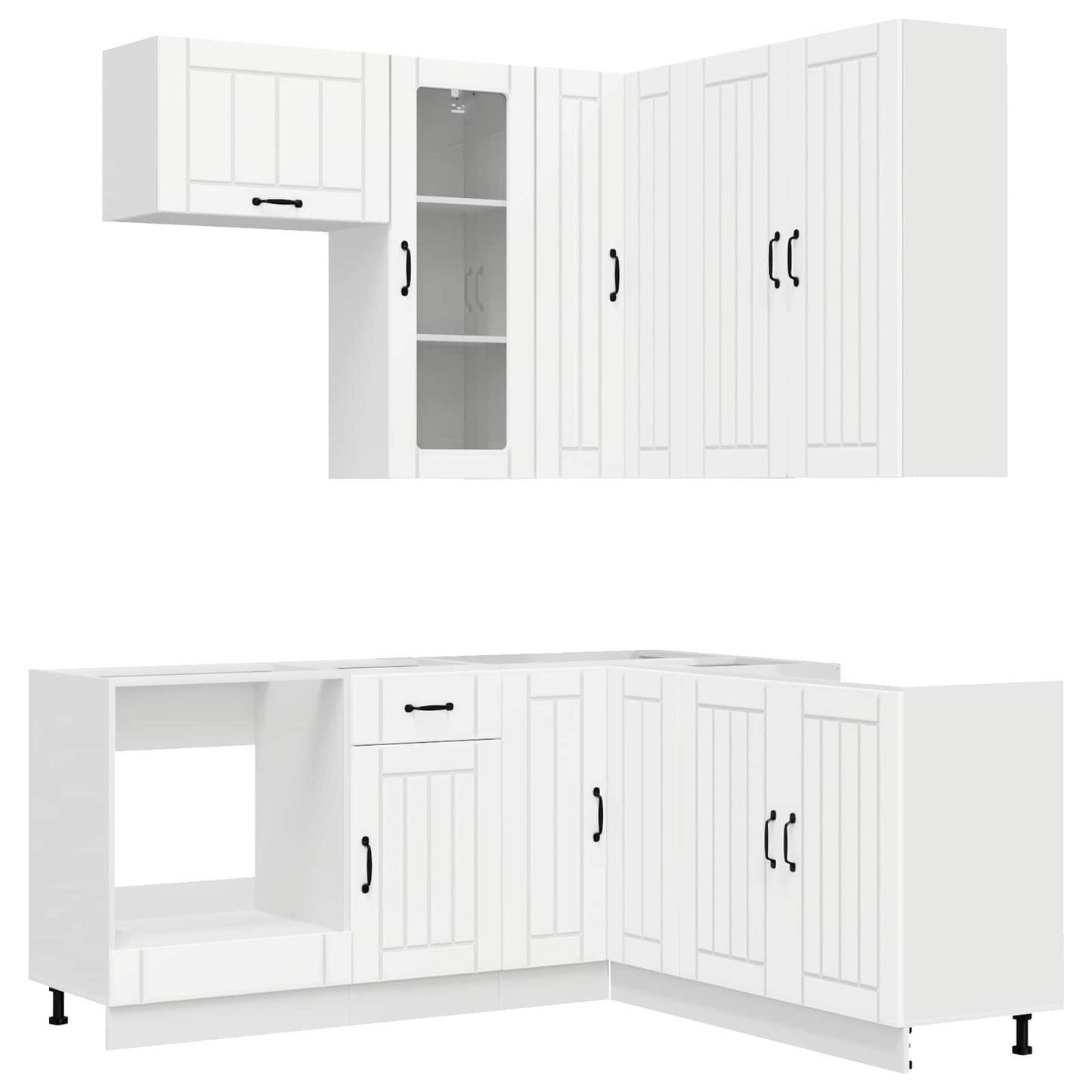 vidaXL Kitchen Unit LUCCA 8 pcs White Engineered Wood