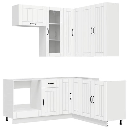 vidaXL Kitchen Unit LUCCA 8 pcs White Engineered Wood