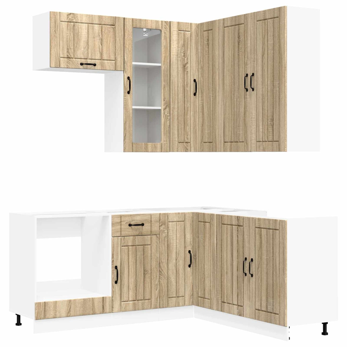 vidaXL Kitchen Unit LUCCA 8 pcs Sonoma Oak Engineered Wood