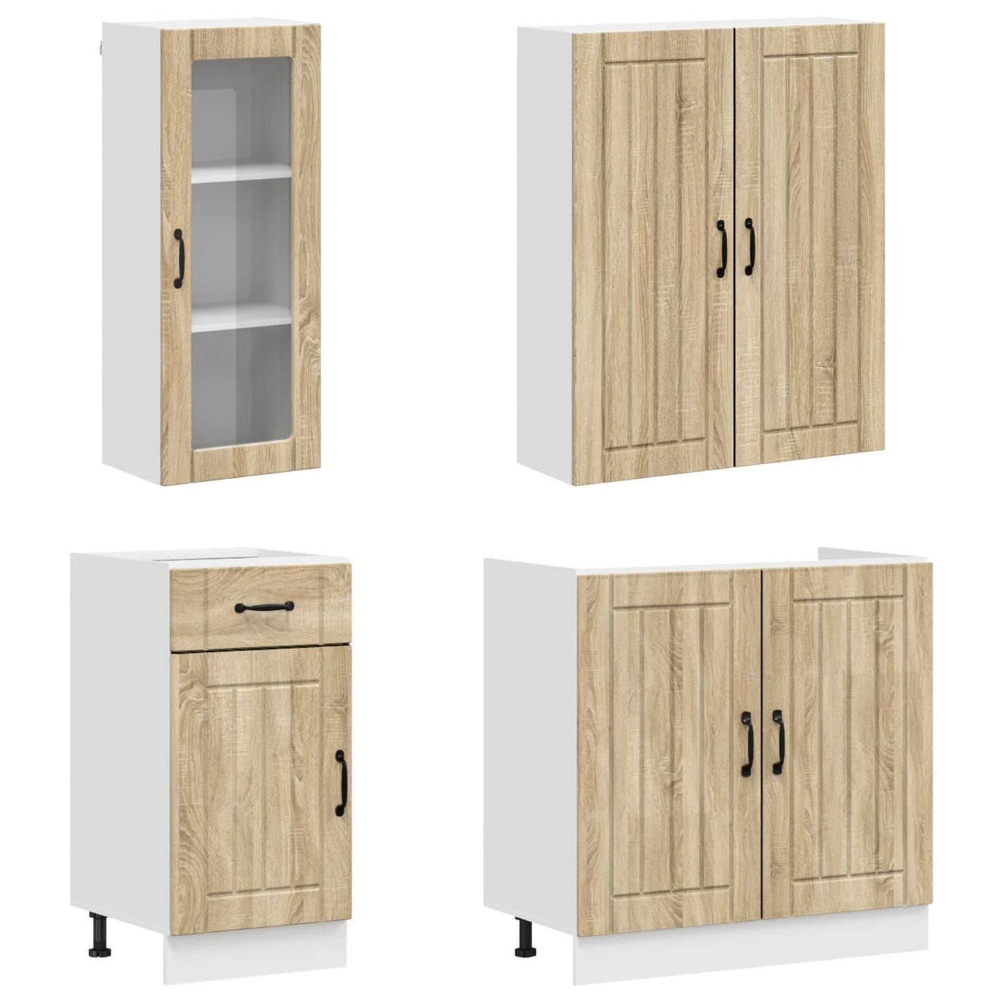 vidaXL Kitchen Unit LUCCA 8 pcs Sonoma Oak Engineered Wood
