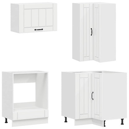 vidaXL Kitchen Unit LUCCA 8 pcs High Gloss White Engineered Wood