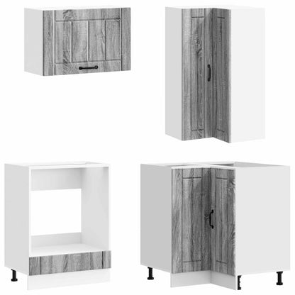 vidaXL Kitchen Unit LUCCA 8 pcs Grey Sonoma Engineered Wood