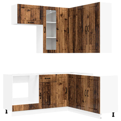 vidaXL Kitchen Unit LUCCA 8 pcs Old Wood Engineered Wood