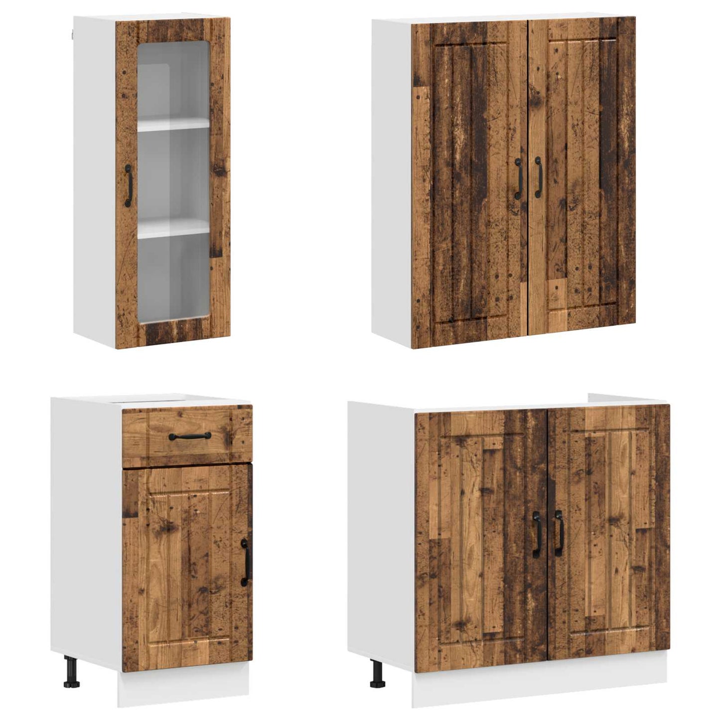vidaXL Kitchen Unit LUCCA 8 pcs Old Wood Engineered Wood