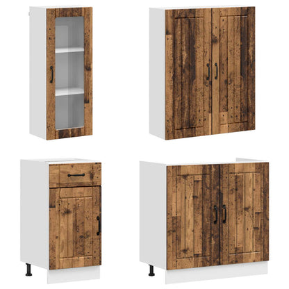 vidaXL Kitchen Unit LUCCA 8 pcs Old Wood Engineered Wood