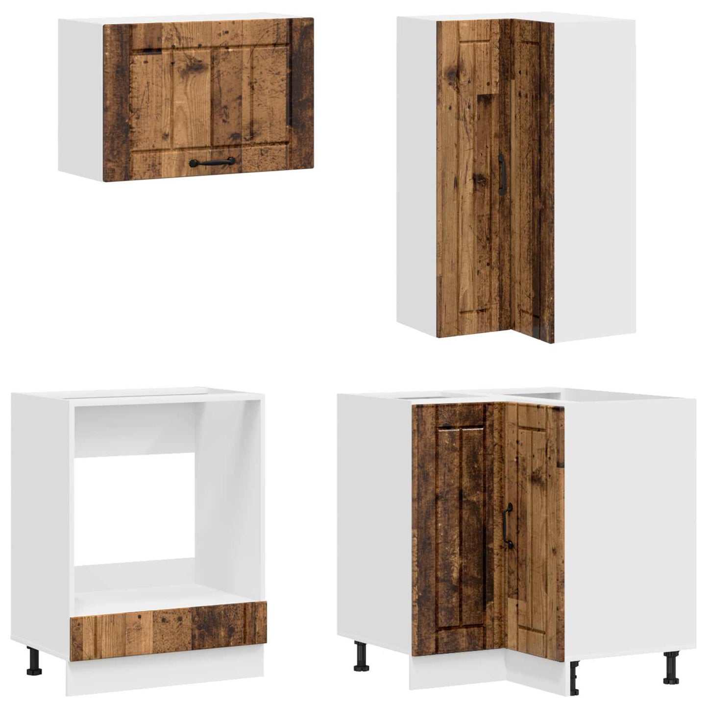 vidaXL Kitchen Unit LUCCA 8 pcs Old Wood Engineered Wood