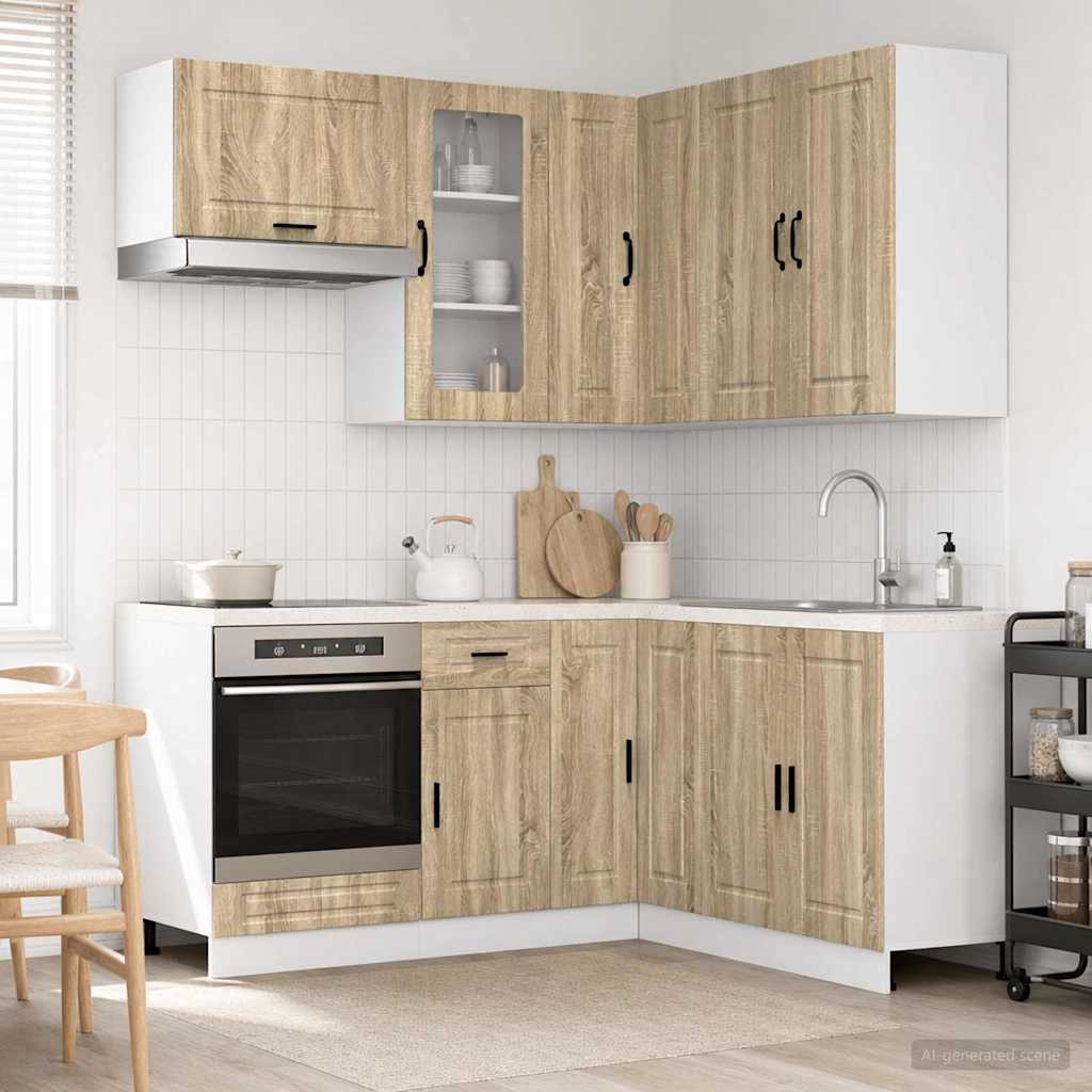 vidaXL Kitchen Unit PORTO 8 pcs Sonoma Oak Engineered Wood