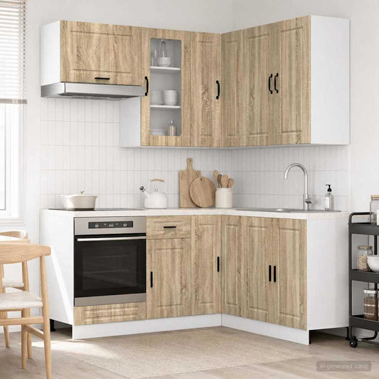 vidaXL Kitchen Unit PORTO 8 pcs Sonoma Oak Engineered Wood