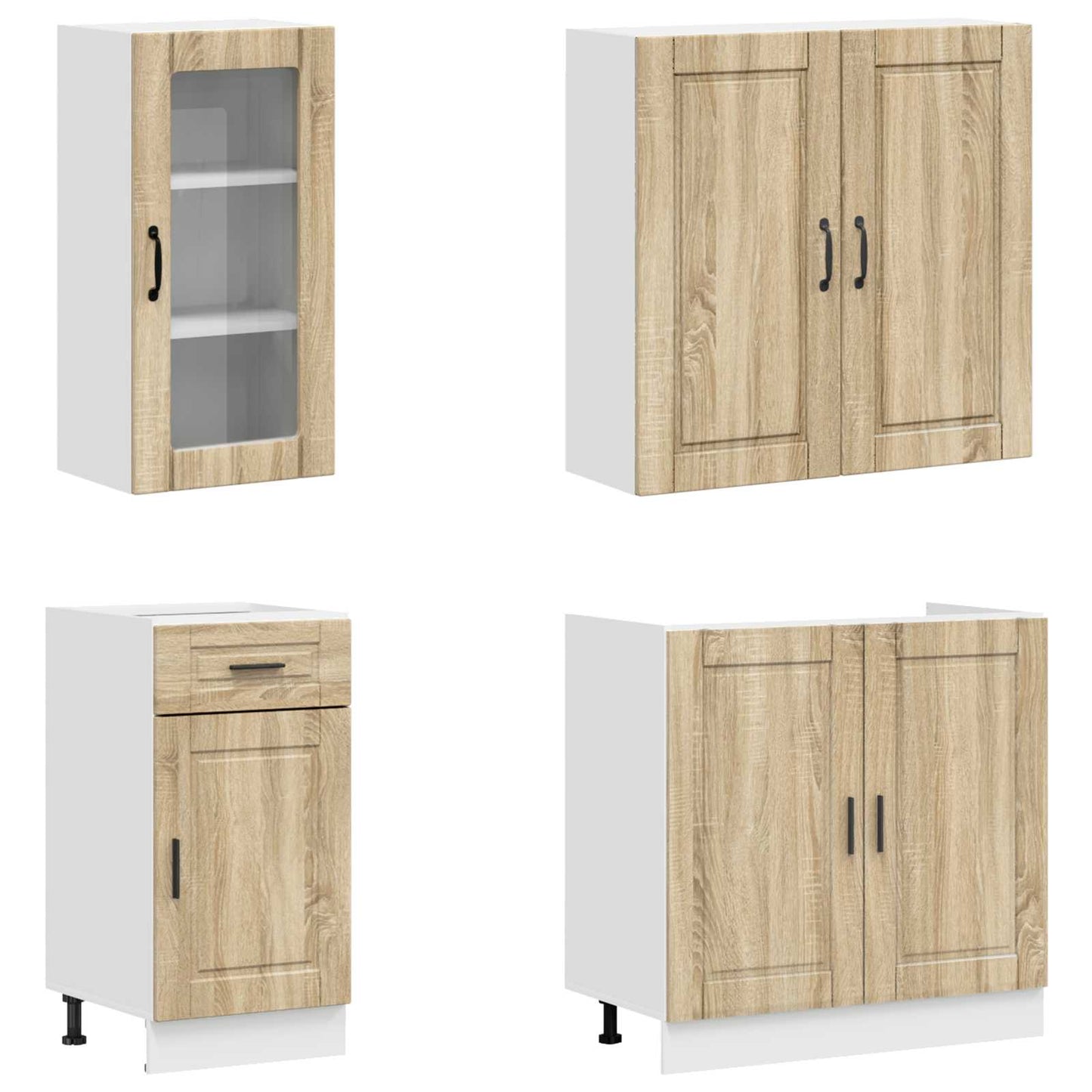 vidaXL Kitchen Unit PORTO 8 pcs Sonoma Oak Engineered Wood