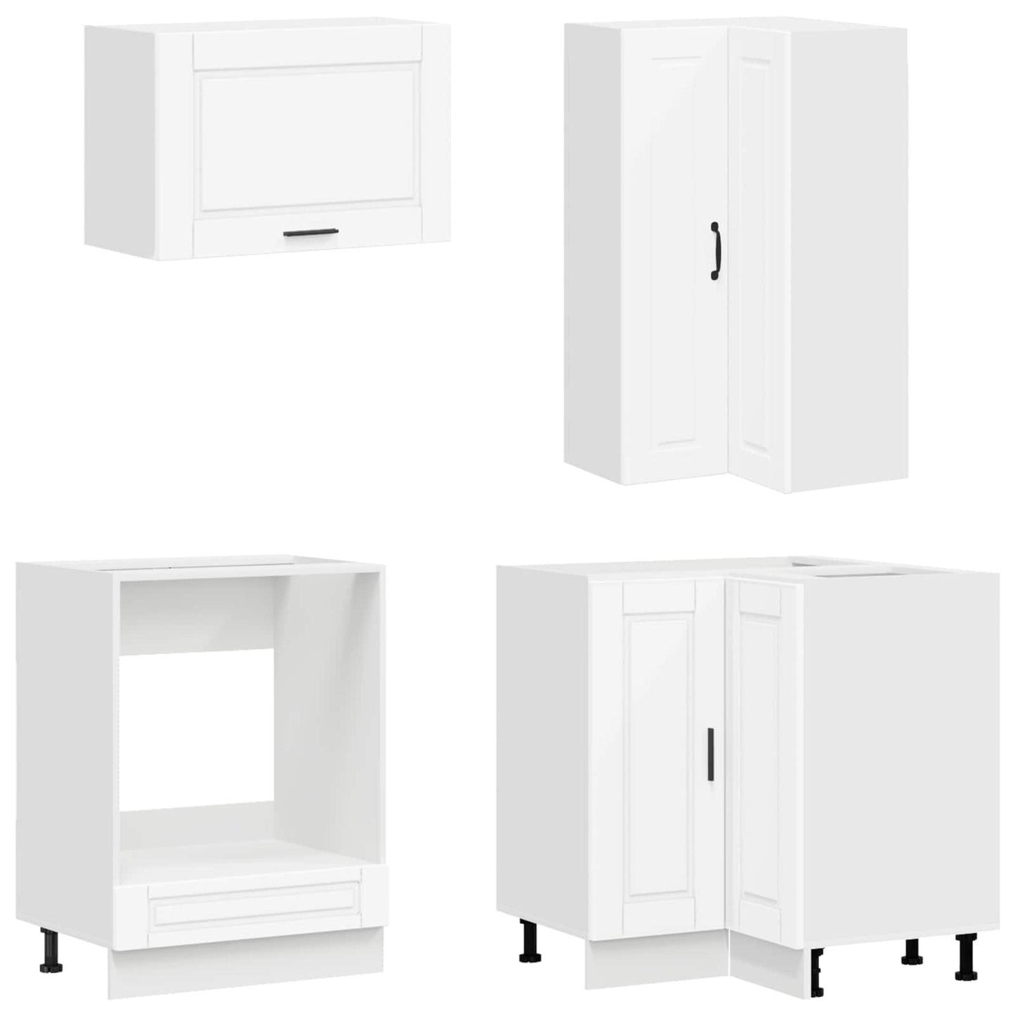 vidaXL Kitchen Unit PORTO 8 pcs White Engineered Wood