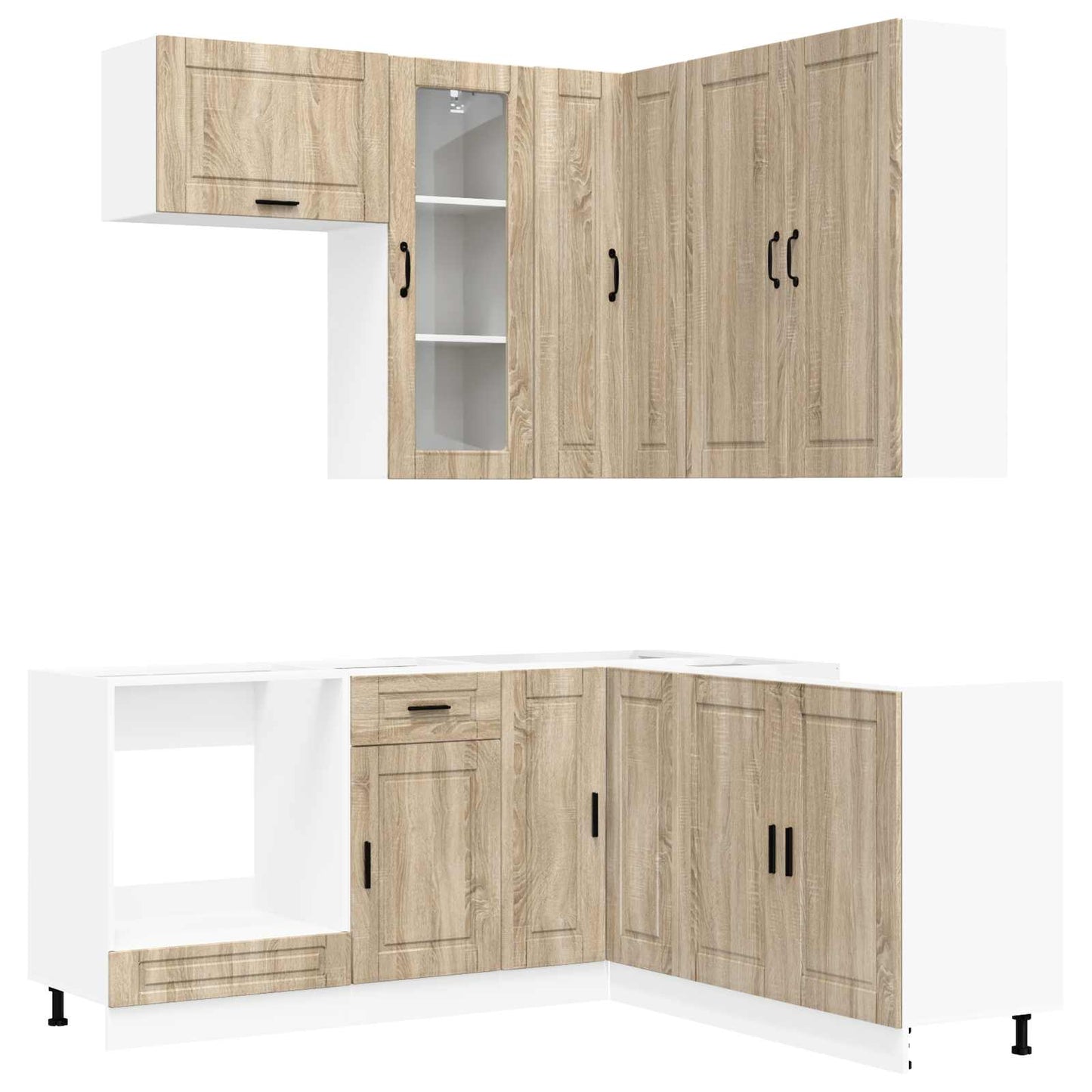 vidaXL Kitchen Unit PORTO 8 pcs Sonoma Oak Engineered Wood