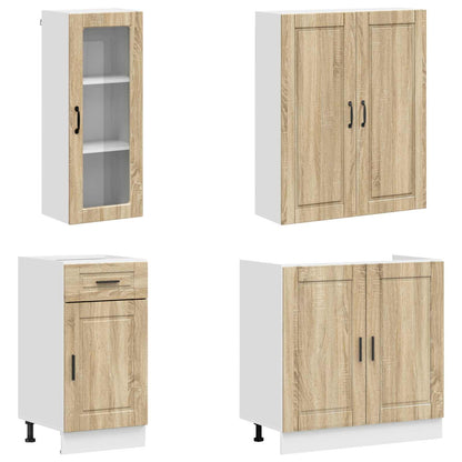 vidaXL Kitchen Unit PORTO 8 pcs Sonoma Oak Engineered Wood