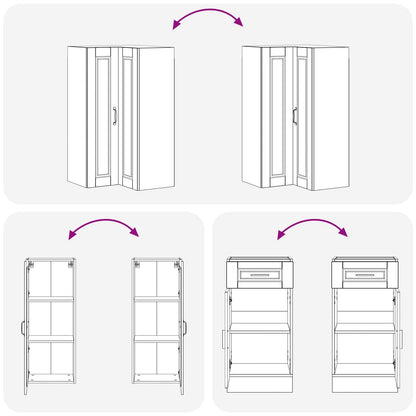 vidaXL Kitchen Unit PORTO 8 pcs Sonoma Oak Engineered Wood