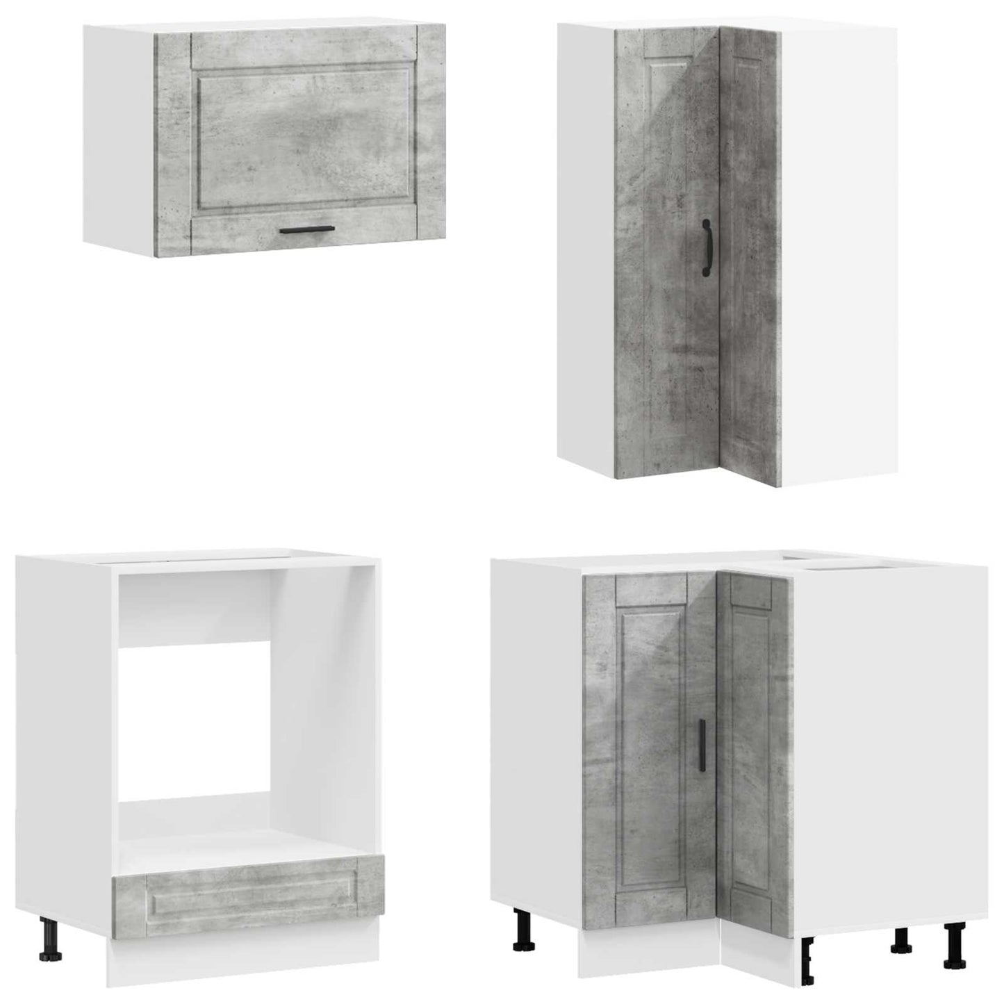 vidaXL Kitchen Unit PORTO 8 pcs Concrete Grey Engineered Wood