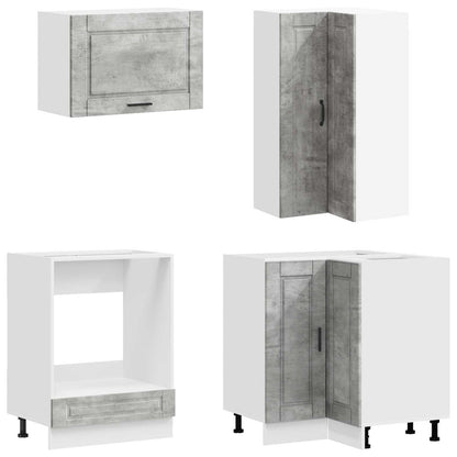 vidaXL Kitchen Unit PORTO 8 pcs Concrete Grey Engineered Wood