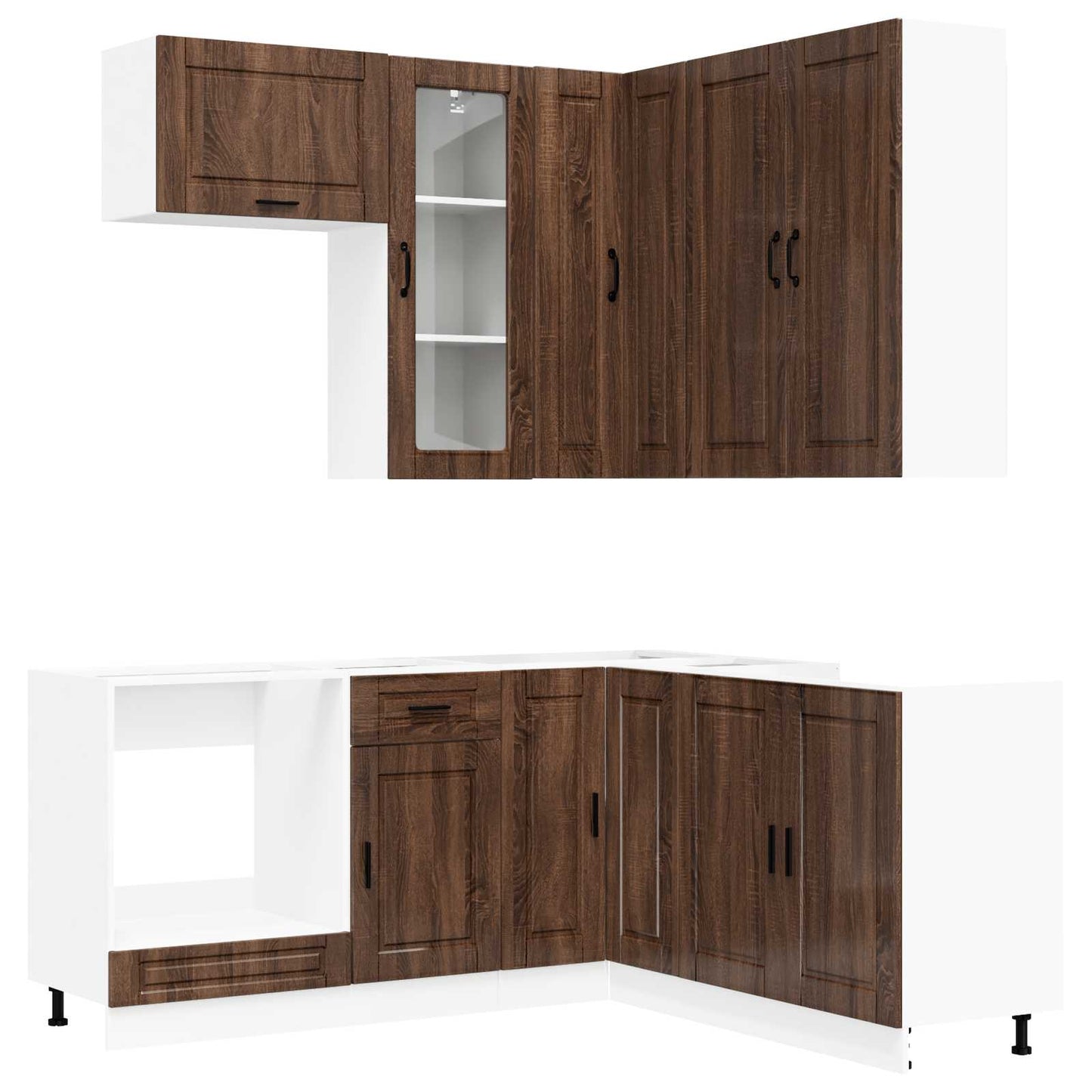 vidaXL Kitchen Unit PORTO 8 pcs Brown Oak Engineered Wood