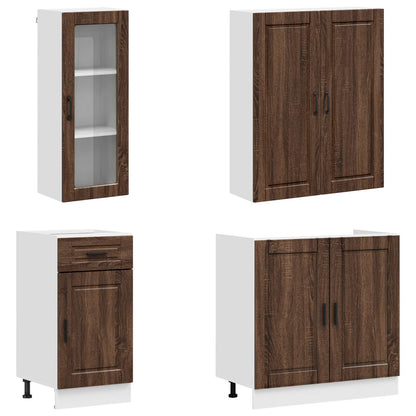 vidaXL Kitchen Unit PORTO 8 pcs Brown Oak Engineered Wood