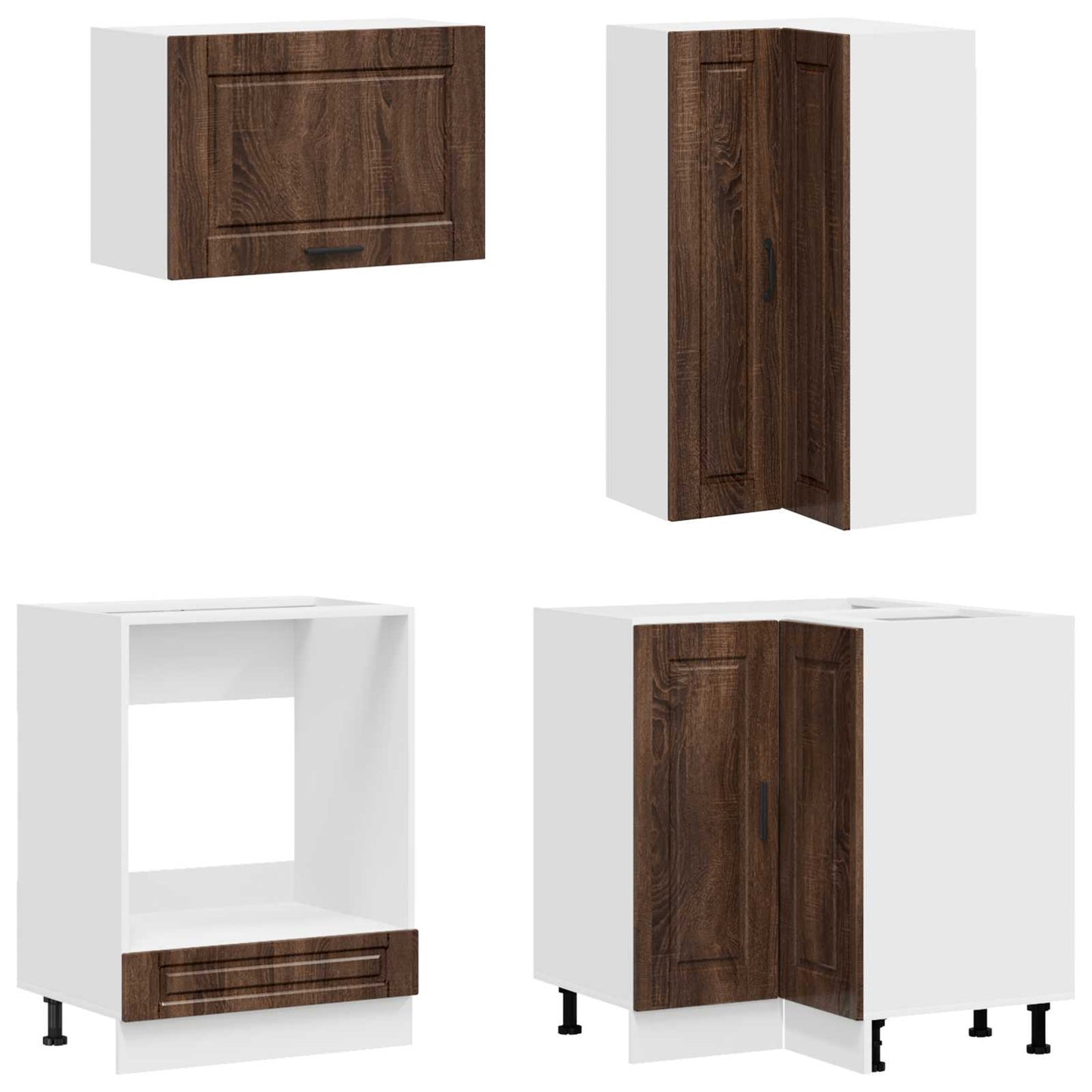 vidaXL Kitchen Unit PORTO 8 pcs Brown Oak Engineered Wood