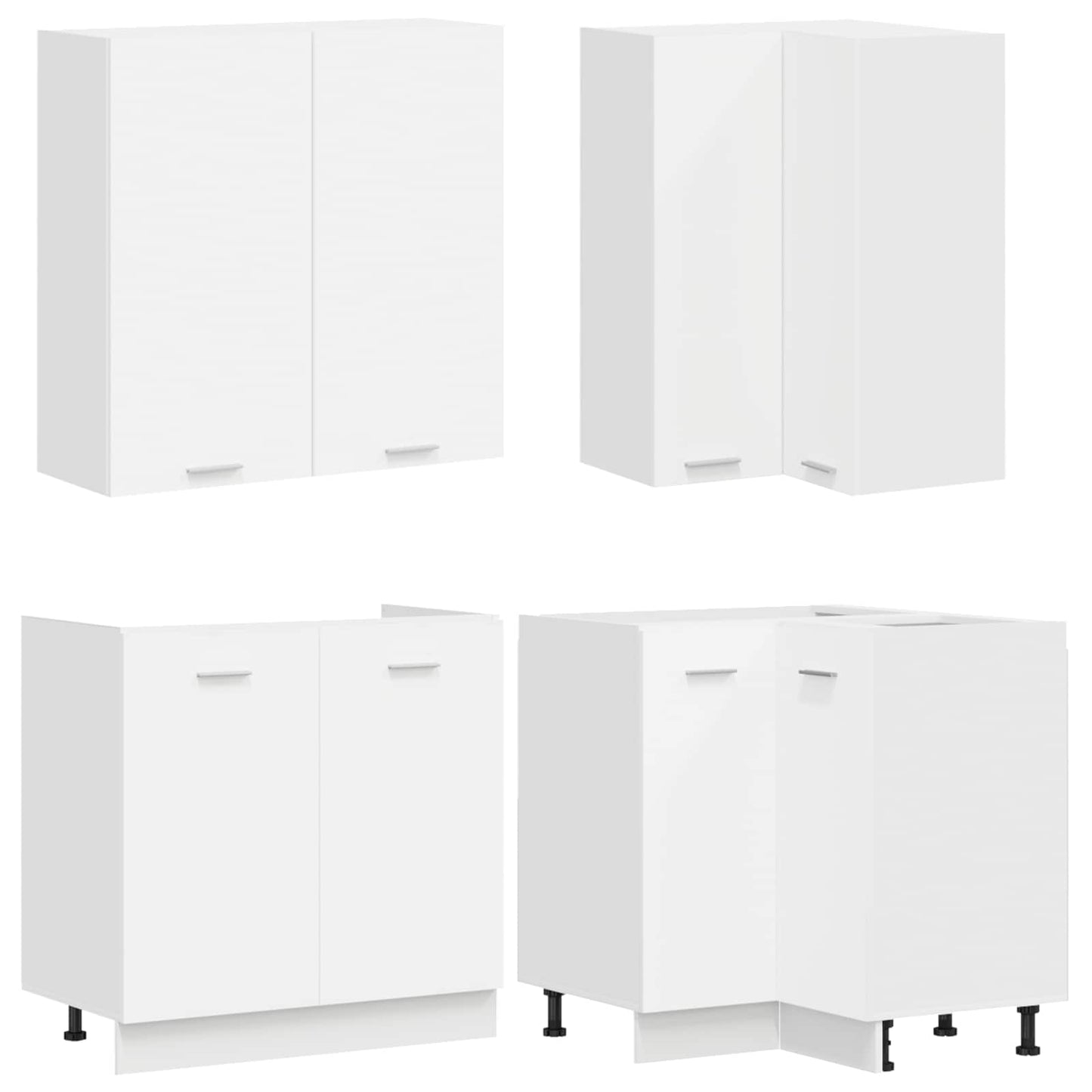 vidaXL Kitchen Unit LYON 8 pcs White Engineered Wood