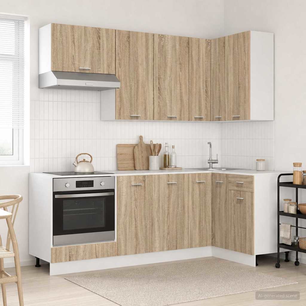 vidaXL Kitchen Unit LYON 8 pcs Sonoma Oak Engineered Wood