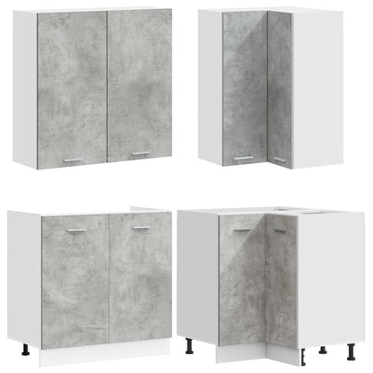 vidaXL Kitchen Unit LYON 8 pcs Concrete Grey Engineered Wood