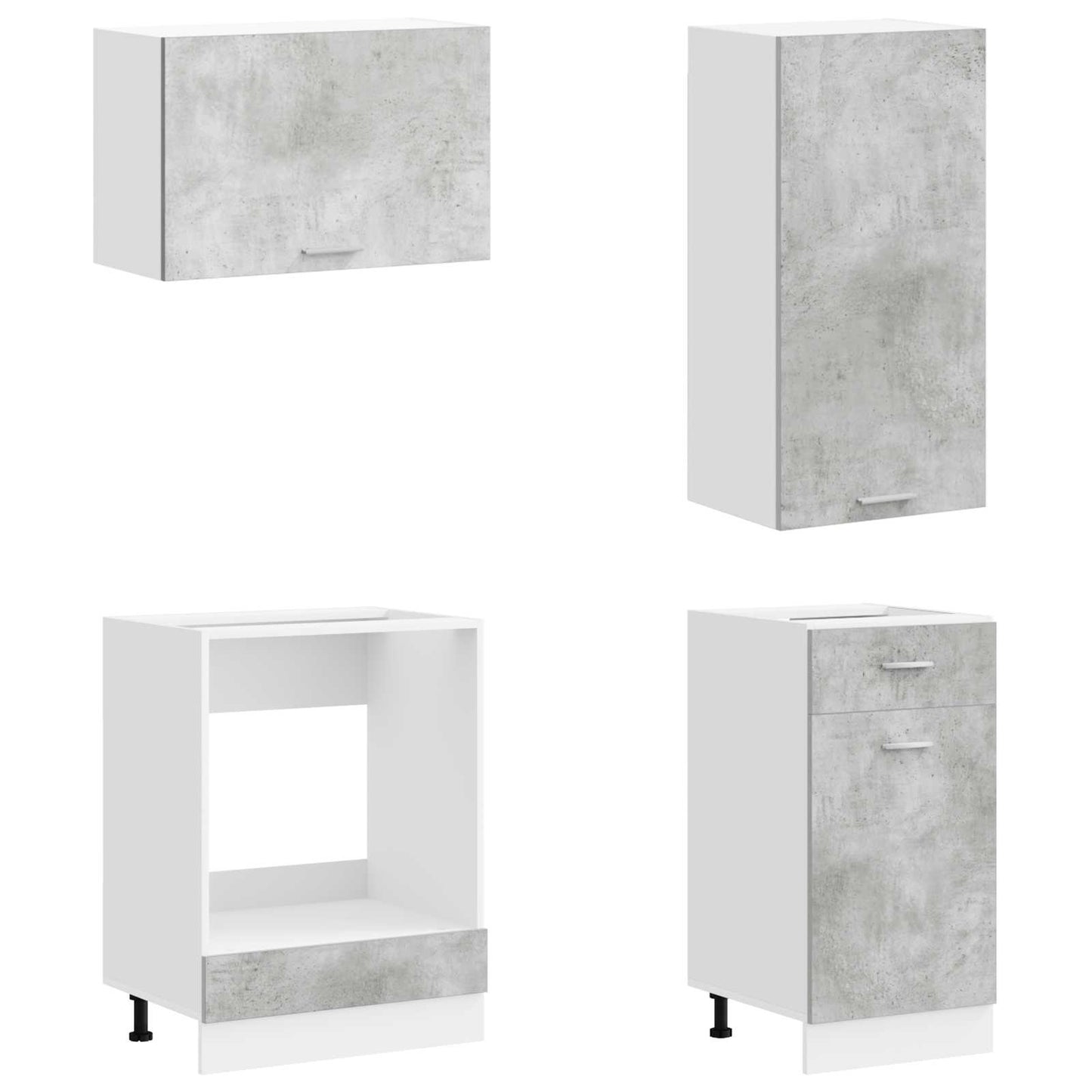 vidaXL Kitchen Unit LYON 8 pcs Concrete Grey Engineered Wood