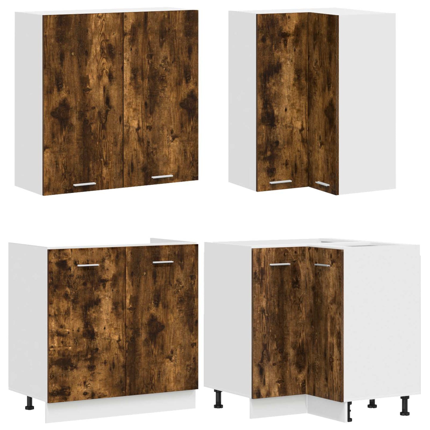 vidaXL Kitchen Unit LYON 8 pcs Smoked Oak Engineered Wood