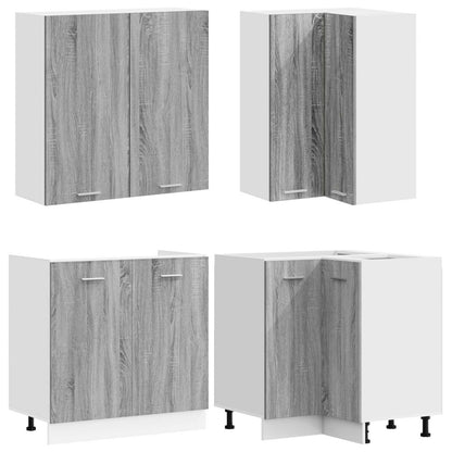 vidaXL Kitchen Unit LYON 8 pcs Grey Sonoma Engineered Wood