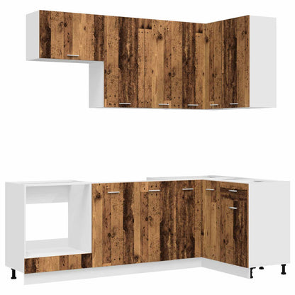 vidaXL Kitchen Unit LYON 8 pcs Old Wood Engineered Wood
