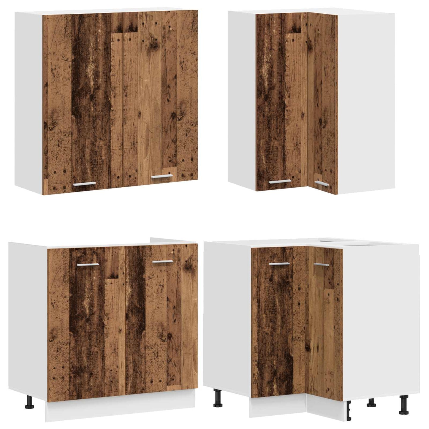vidaXL Kitchen Unit LYON 8 pcs Old Wood Engineered Wood