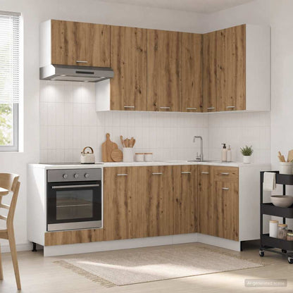 vidaXL Kitchen Unit LYON 8 pcs Artisan Oak Engineered Wood