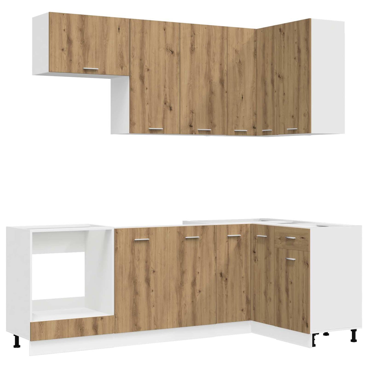 vidaXL Kitchen Unit LYON 8 pcs Artisan Oak Engineered Wood